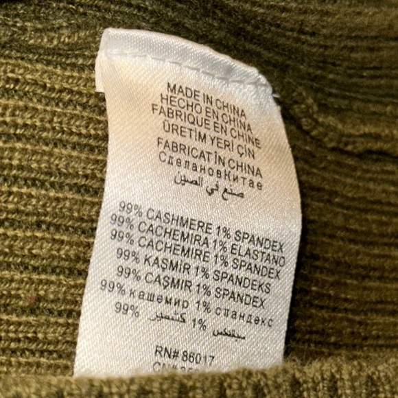 bebe Cashmere Sweater Tunic/Dress, Army Green, EUC, Size L - Picture 6 of 6